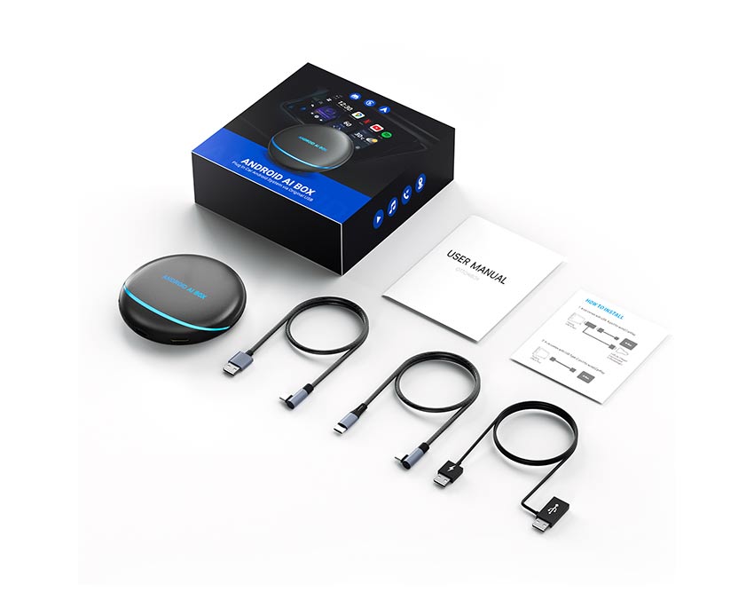 Smart Android Ai box with accessories and color gift box