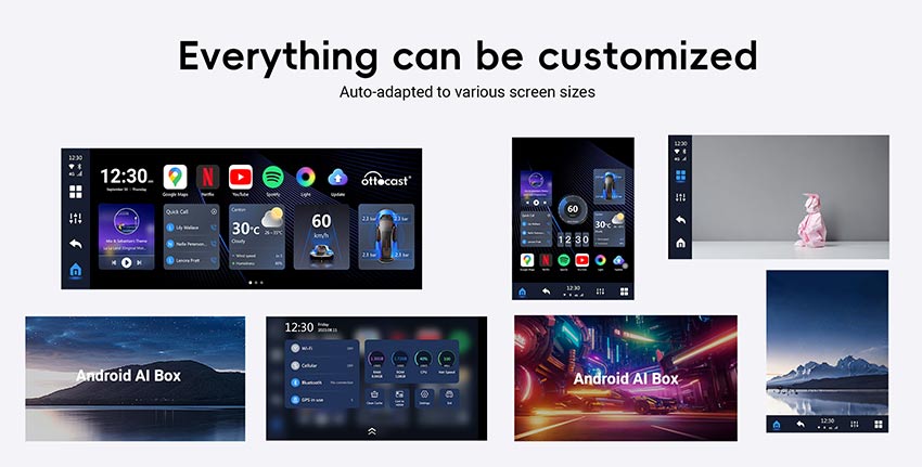 Smart AI BOX support icons and menu customized, you can DIY your car menu