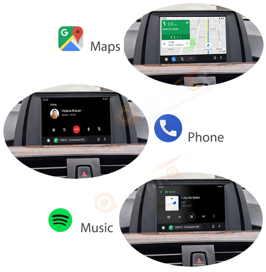 android auto support navigation maps,phone calls, and music playback