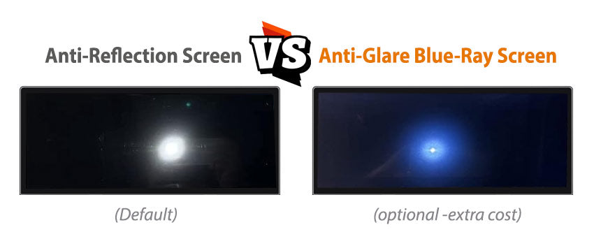 anti-reflection screen and anti-glare screen optional