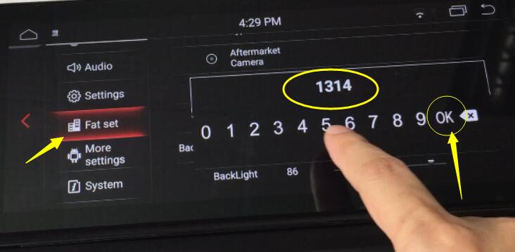 access factory setting interface