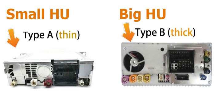 bmw original radio head unit - small head unit and big head unit comparision