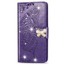 Load image into Gallery viewer, Luxury 3D Butterfly Paste Drill Leather Wallet Flip Case For Samsung A12
