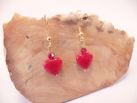 Jade Heart and Swarovski Crystal Earrings