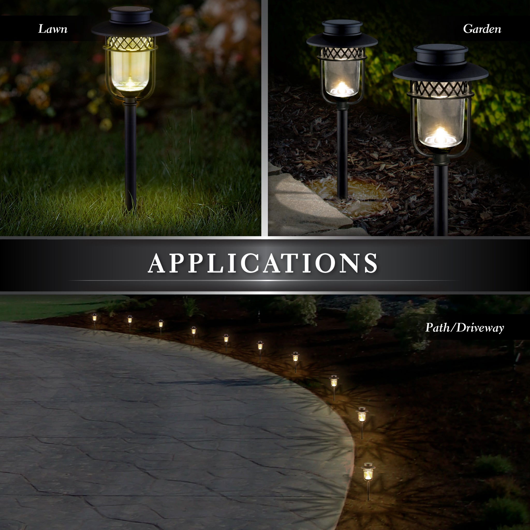 Black Stainless Steel Landscape, Path & Garden Light - 2 Pk