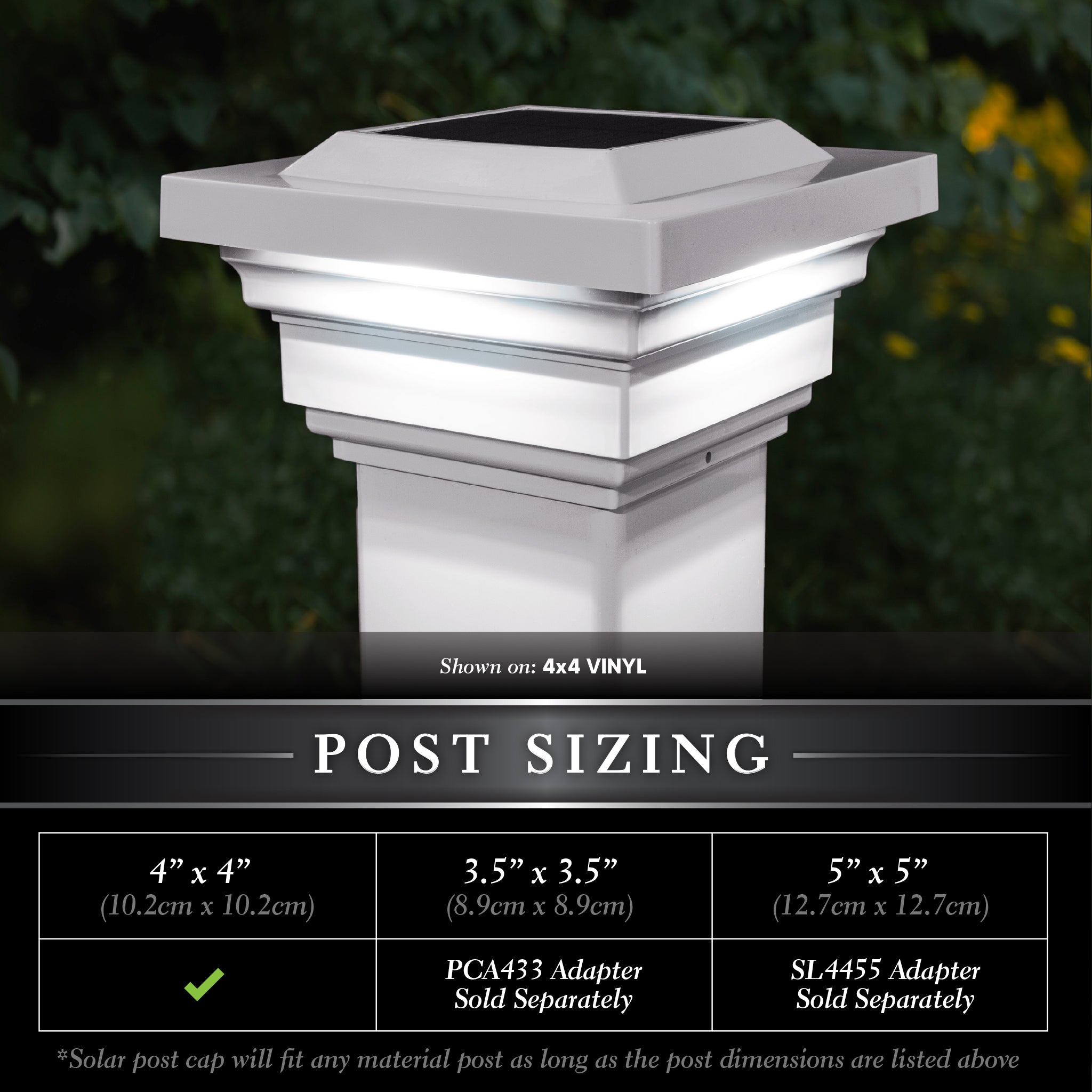 4X4 White PVC Regal Solar Post Cap