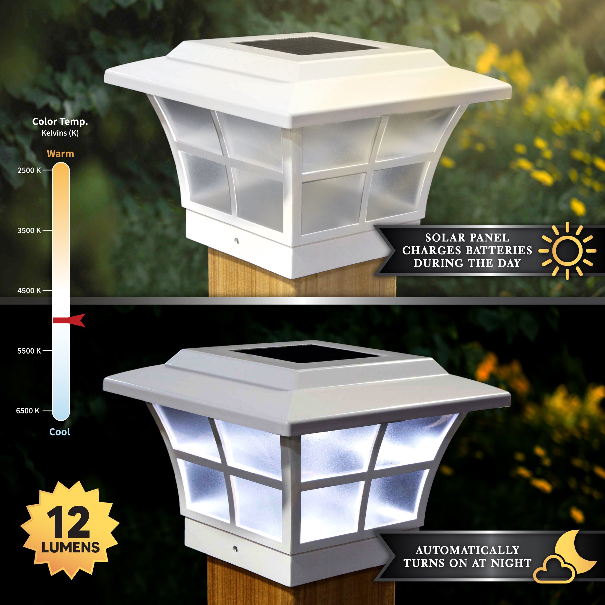 4x4 WHITE PVC PRESTIGE SOLAR POST CAP