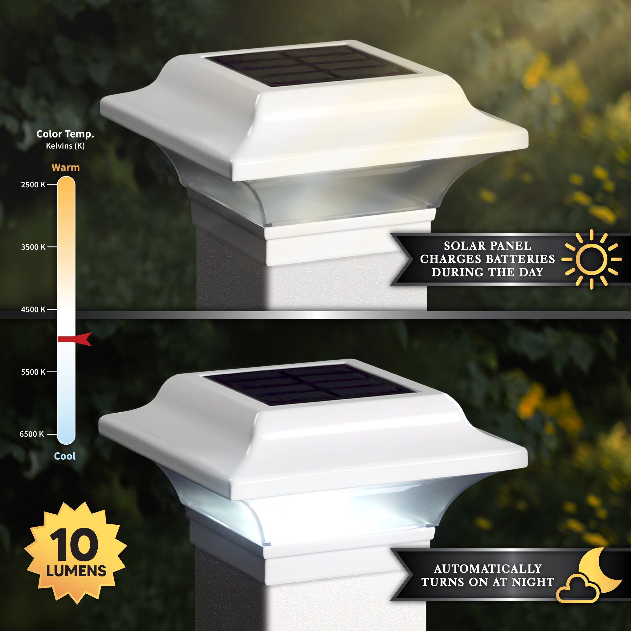 2.5x2.5 WHITE ALUMINUM IMPERIAL SOLAR POST CAP