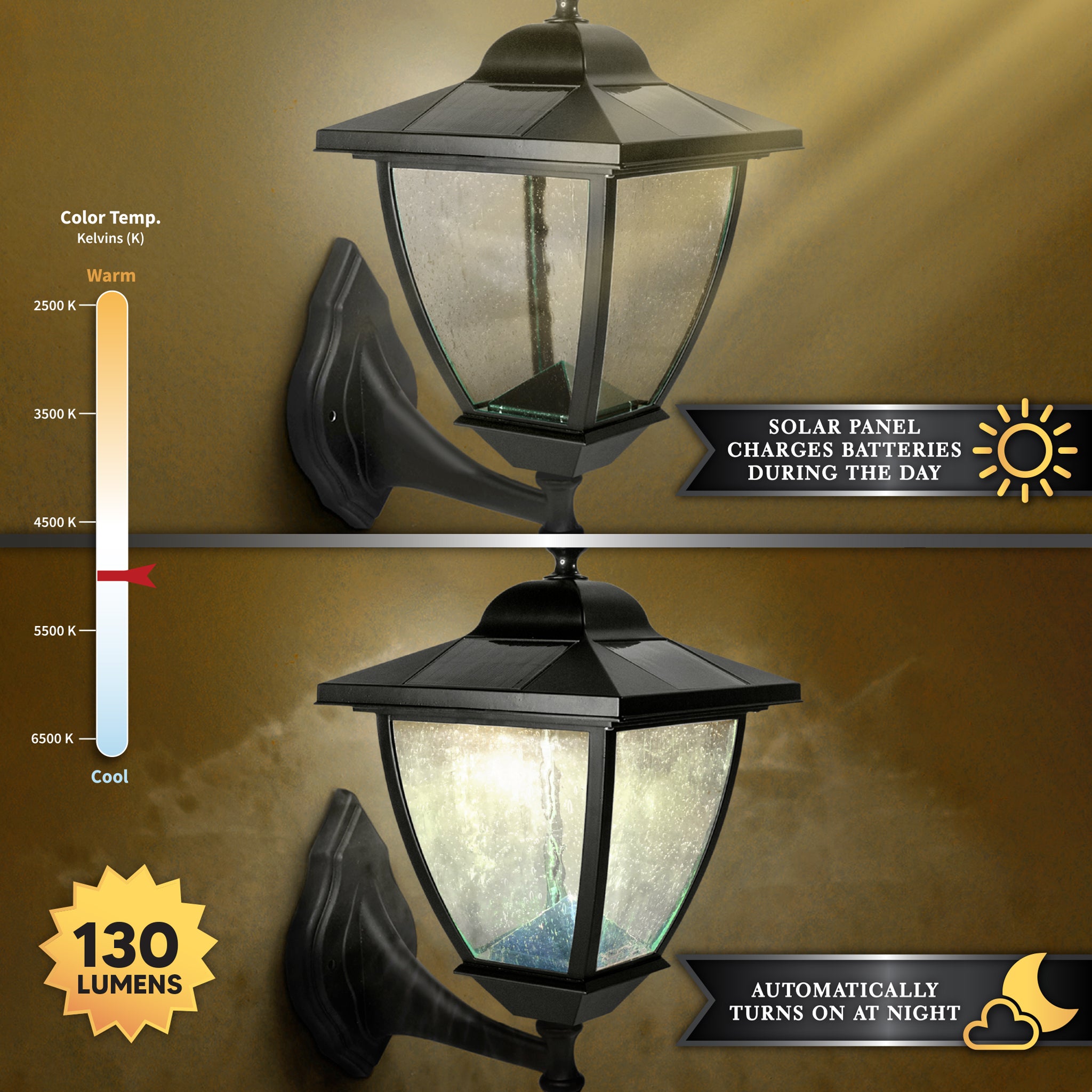 Black Aluminum Elegante Solar Lamp