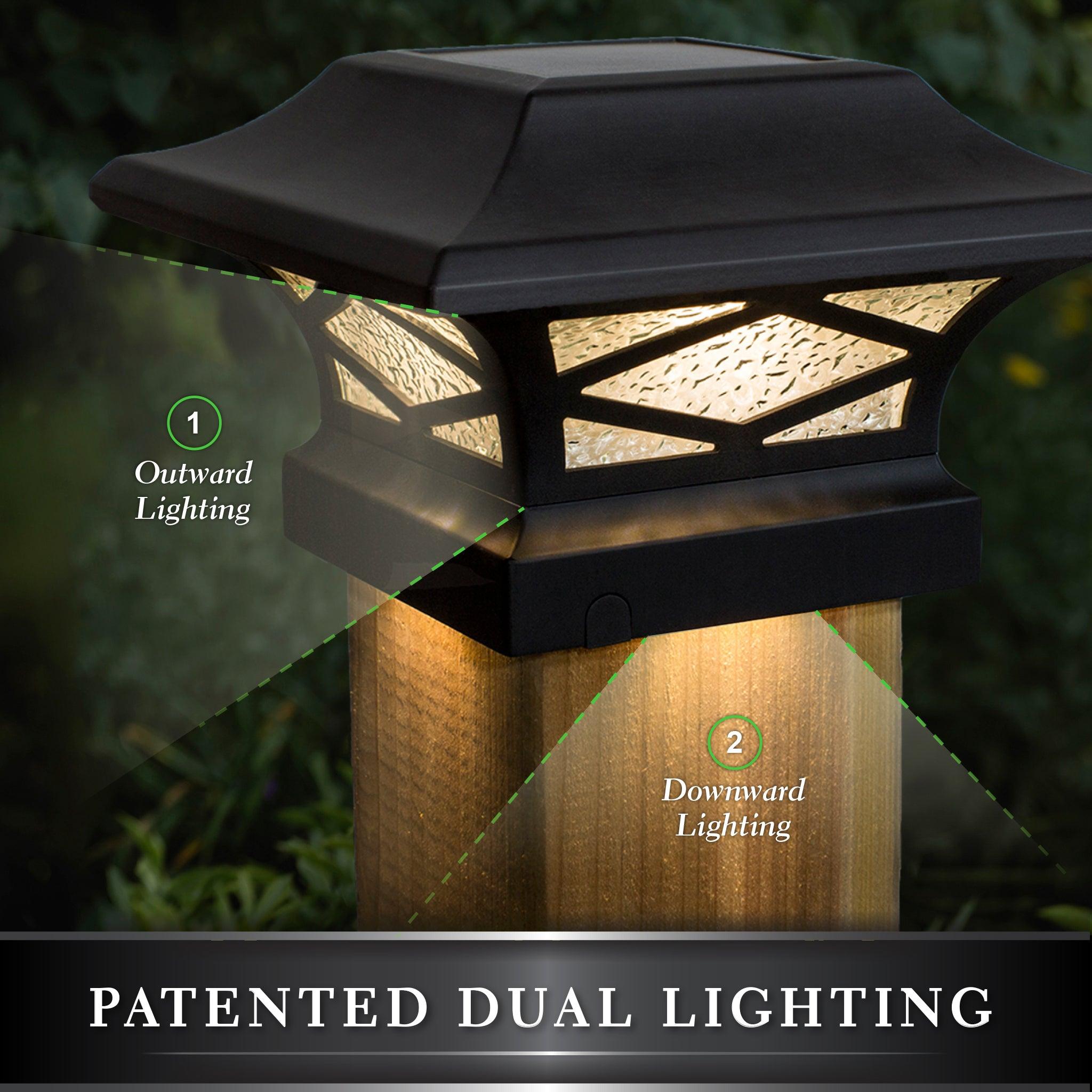 kingsbridge dual lighting solar post cap