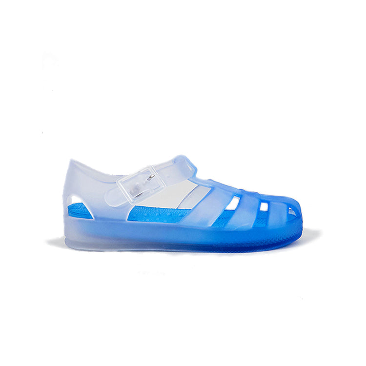 blue jelly shoes