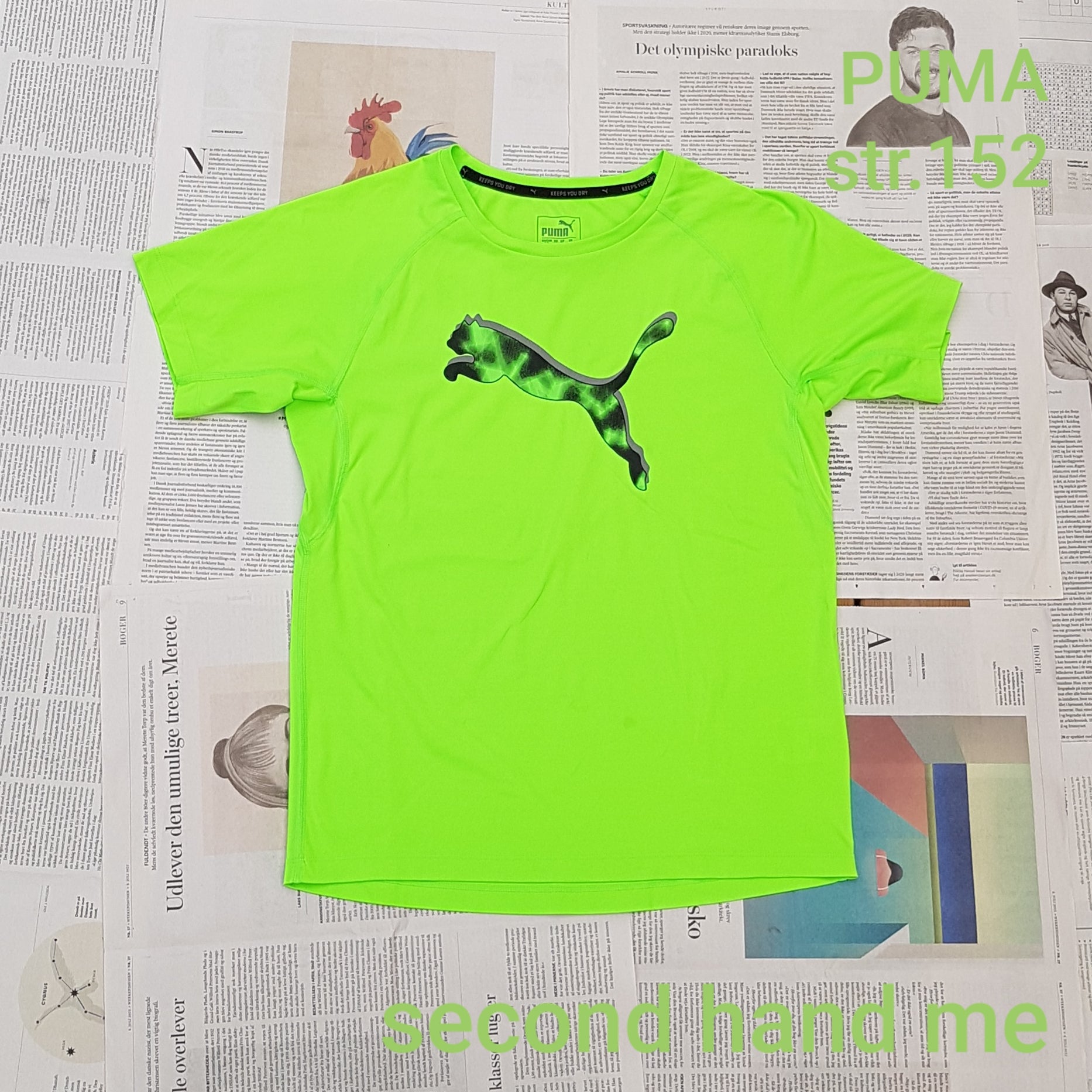 Perfekt håndtering Synlig Genbrug - Tøj/Drenge - Sports T-shirt - PUMA - Neon Grøn (EUR 152) –  Glitter Me DK