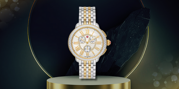 Michele Serein Two-Tone 18K Gold-Plated Diamond White Dial Women's Watch