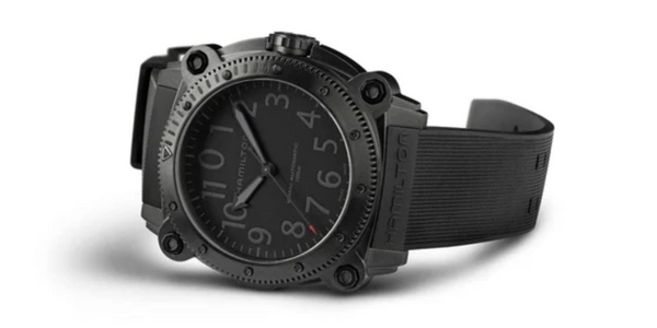 Men's Khaki Navy BelowZero Auto Titanium Black Dial Watch