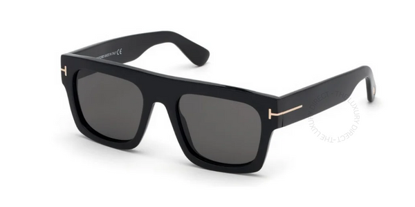 Tom Ford FAUSTO FT 0711 Black/Smoke (01A) Square Unisex Sunglasses