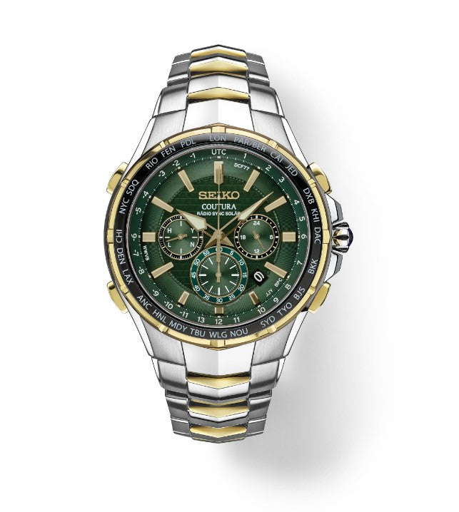 Seiko Coutura Collection Radio Sync Solar Chronograph Stainless Steel — The  luxury direct