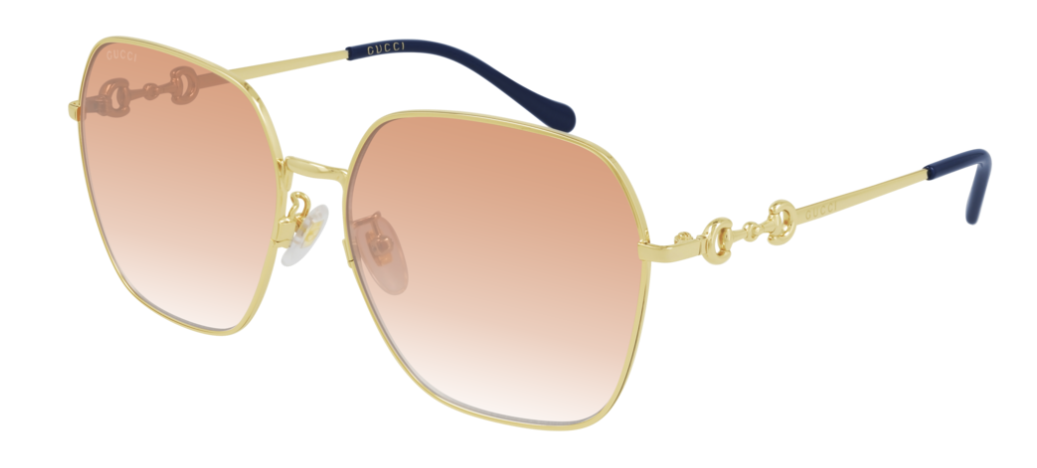 Gucci GG 0882SA 003 Gold/Brown Gradient Oversized Women's Sunglasses