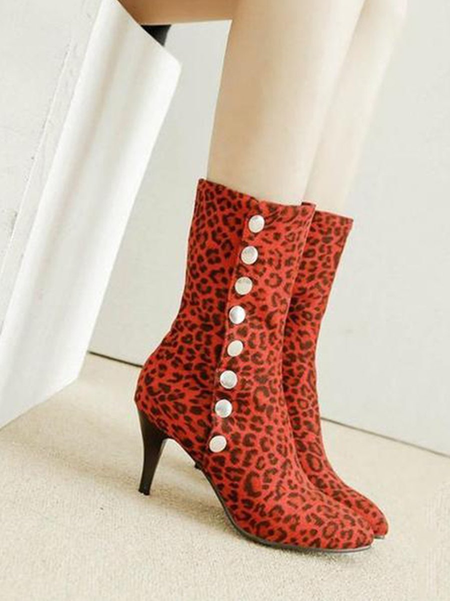 high heel leopard print boots