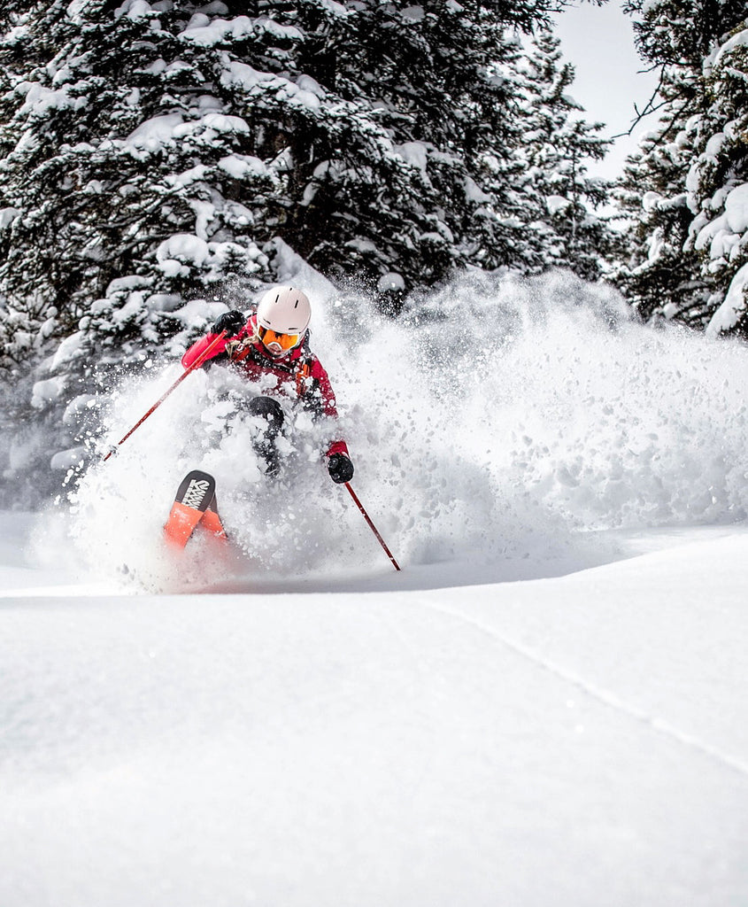 Amie skiing pow in Taos, NM