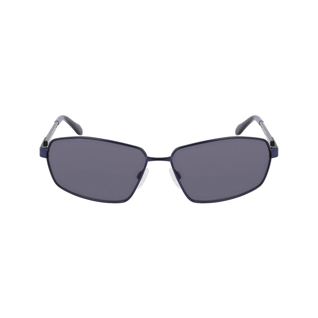 Angular Narrow Rectangle Sunglasses - Navy