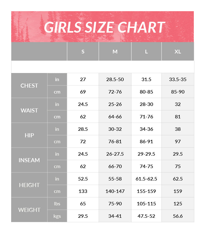 Size Chart Big Kids – Spyder
