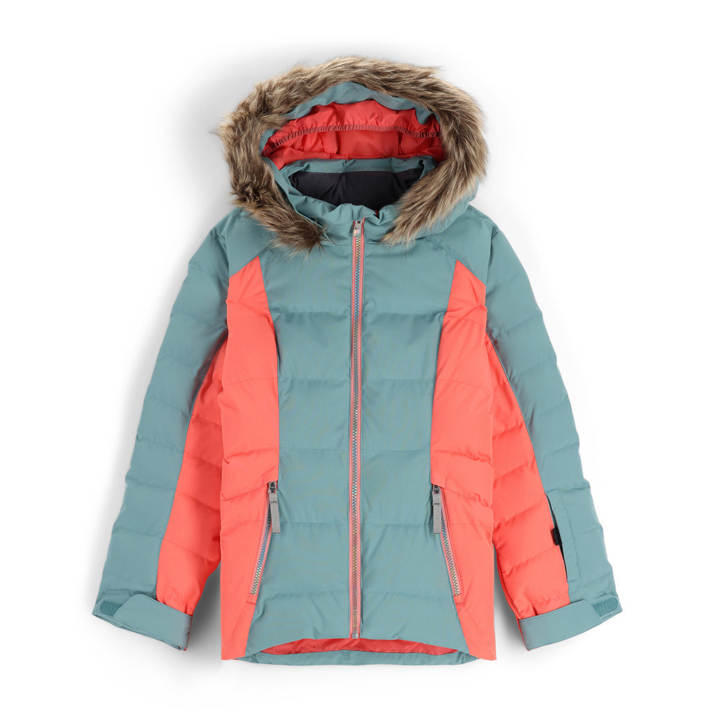 Zadie Synthetic Down Jacket - Tropic (Orange) - Girls | Spyder