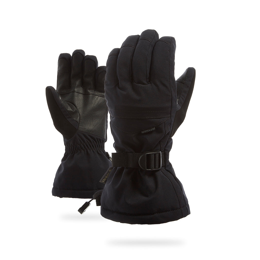 Spyder Synthesis Black Women's Gloves Leather Palm Stretchable Size S/M