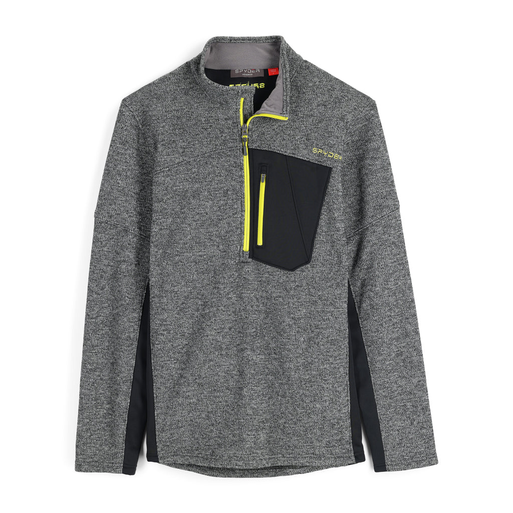 Spyder Men's Half Zip Sweater Gait Knit Pullover Jacket (as1, Alpha, xx_l,  Regular, Regular, Gray)