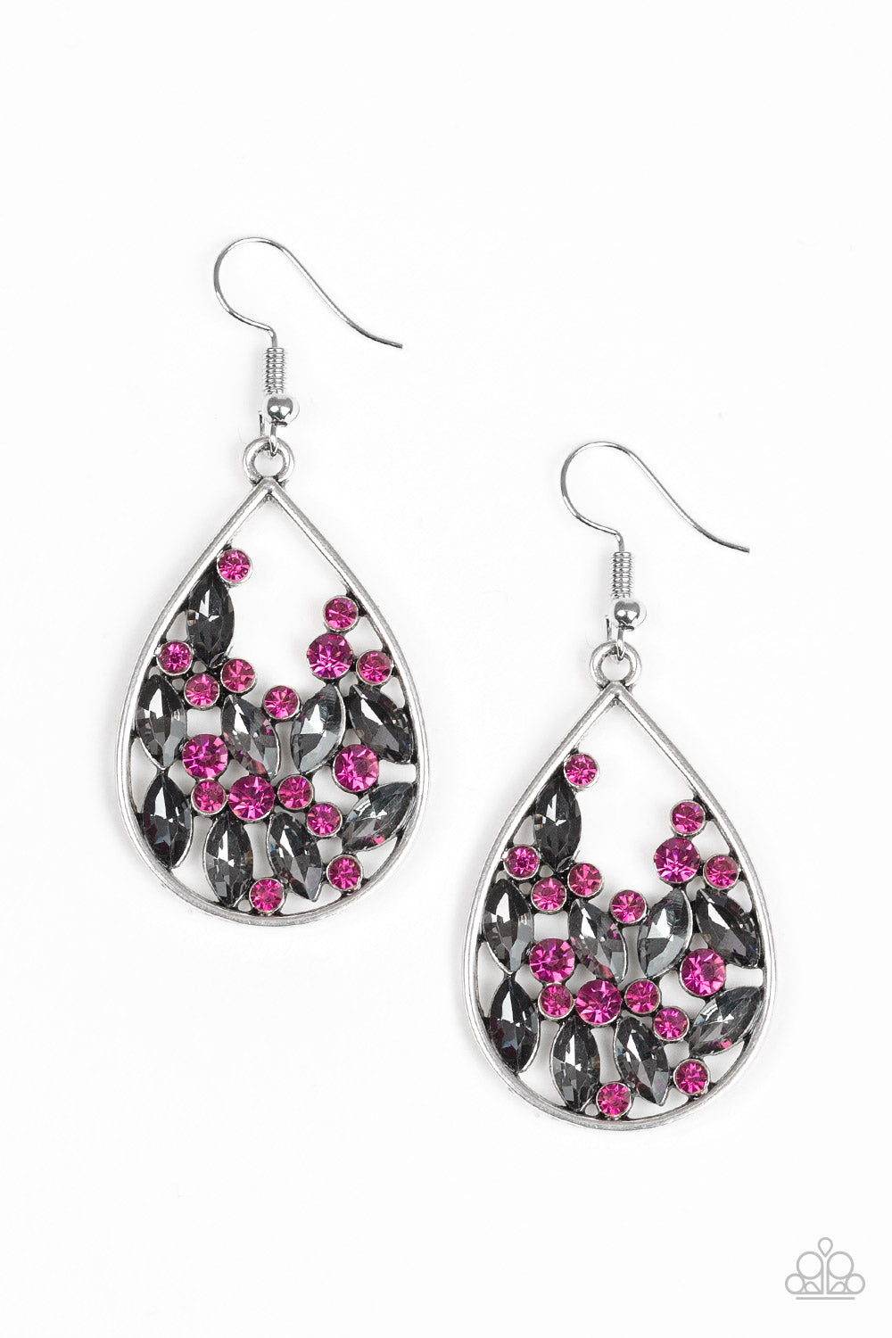 Paparazzi -Cash or Crystal - Pink Earrings | Fashion Fabulous Jewelry