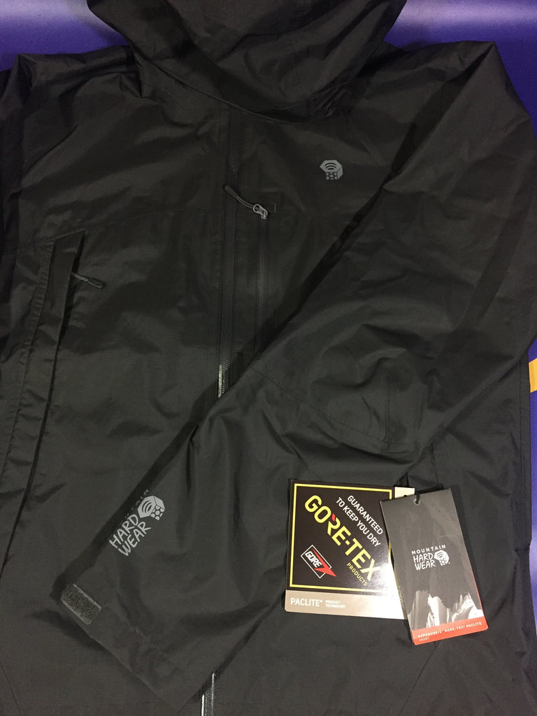 Men S Medium Mountain Hard Wear Waterproof Rain Jacket Black Gore Tex Jawsbot