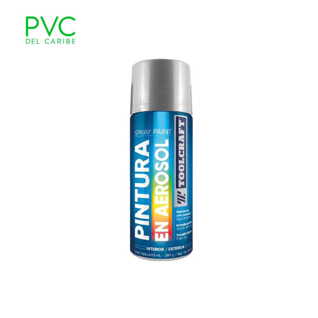 PINTURA AEROSOL ALTA TEMPERATURA ALUMINIO TOOLCRAFT — PVC Del Caribe