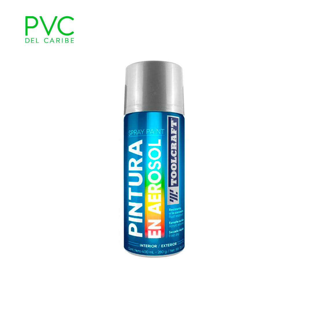 PINTURA AEROSOL GRIS MARTILLADO TOOLCRAFT — PVC Del Caribe