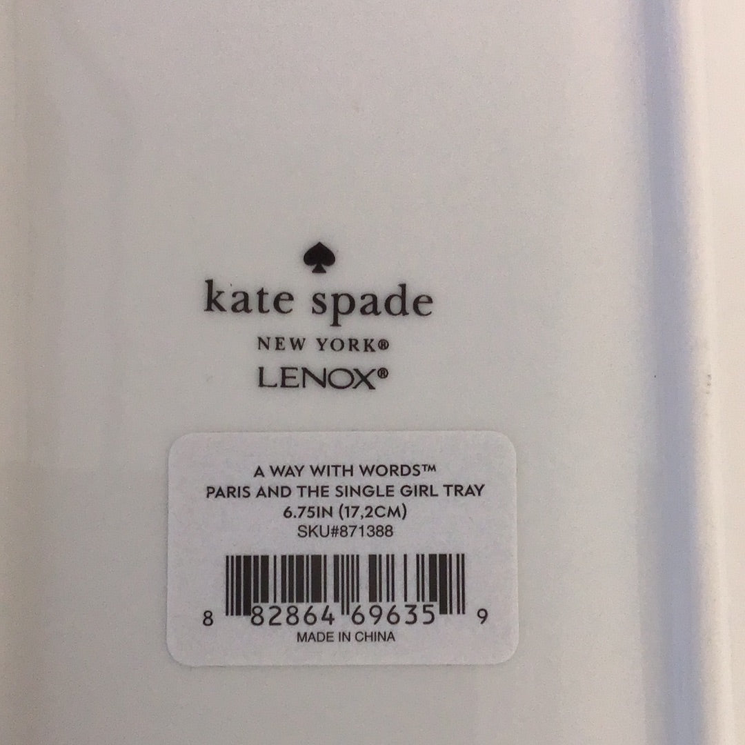 Kate Spade NY - A Way W/ Words - Paris & The Single Girl Tray - Lenox