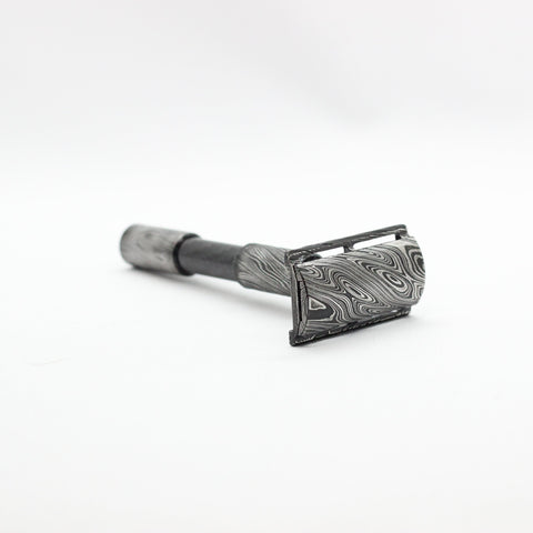 Stainless Damascus single edge razor a double edge safety razor for wet shaving - DLC coating polished grade 304 and 316