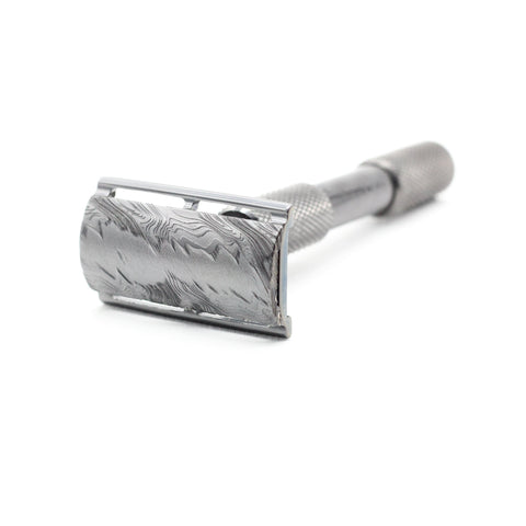 DLC coated safety razor to reduce razor burn and shaving irritation Cx-Crown Titanium stainless samascus steel carbon fiber smooth shaving