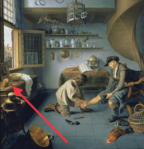 Origin of the shaving brush - barber surgeon painting