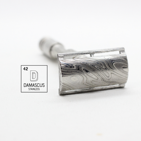 Stainless Damascus with twist pattern single edge razor or double edge safety razor for wet shaving polished grade - Luxury safet razor