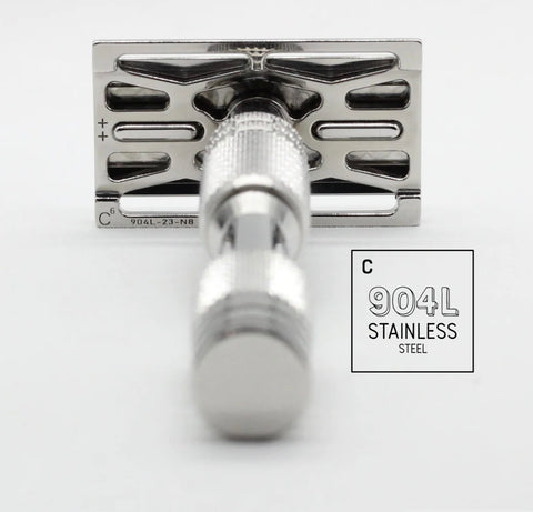 Rolex grade 904L stainless steel used in our safety razors