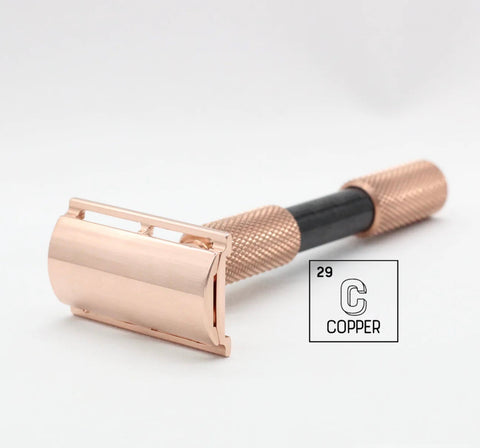 Copper single edge razor a double edge safety razor for wet shaving