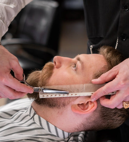 Using a comb and scissors to shape and trim your beard and mustache