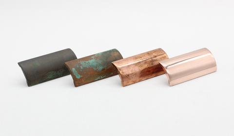 Patina on copper safety razor