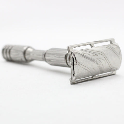 Surface finish of 304 and 316 stainless steel damascus single edge safety razor