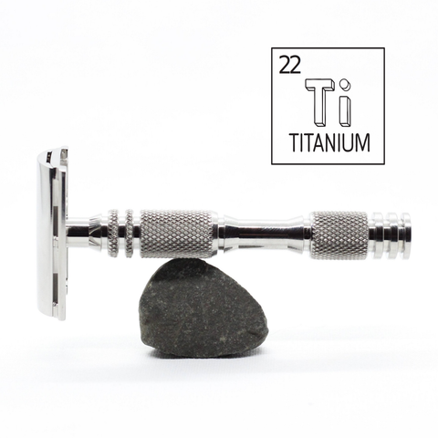 Lite weight and balanced titanium safety razor for wetshaving