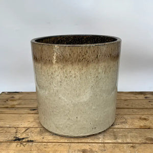 3101L68FS - Bronze/Cream Short Cylinder Planter - FREE SHIPPING - Ten Thousand Pots