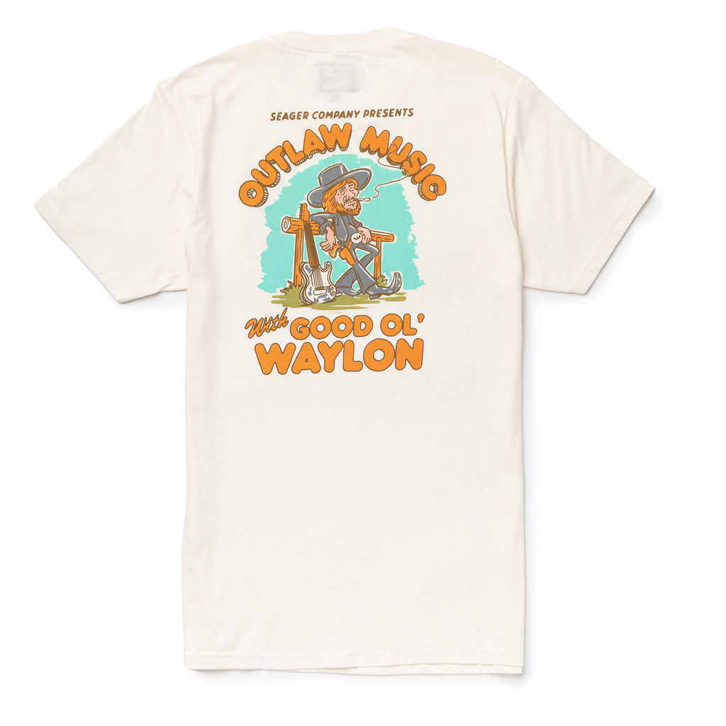 Seager x Waylon Jennings Outlaw Tee Vintage White | Seager Co.