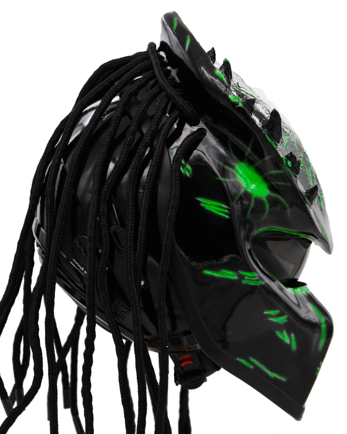 Alien Green - Spiked Predator Motorcycle Helmet - Chopper Helmets