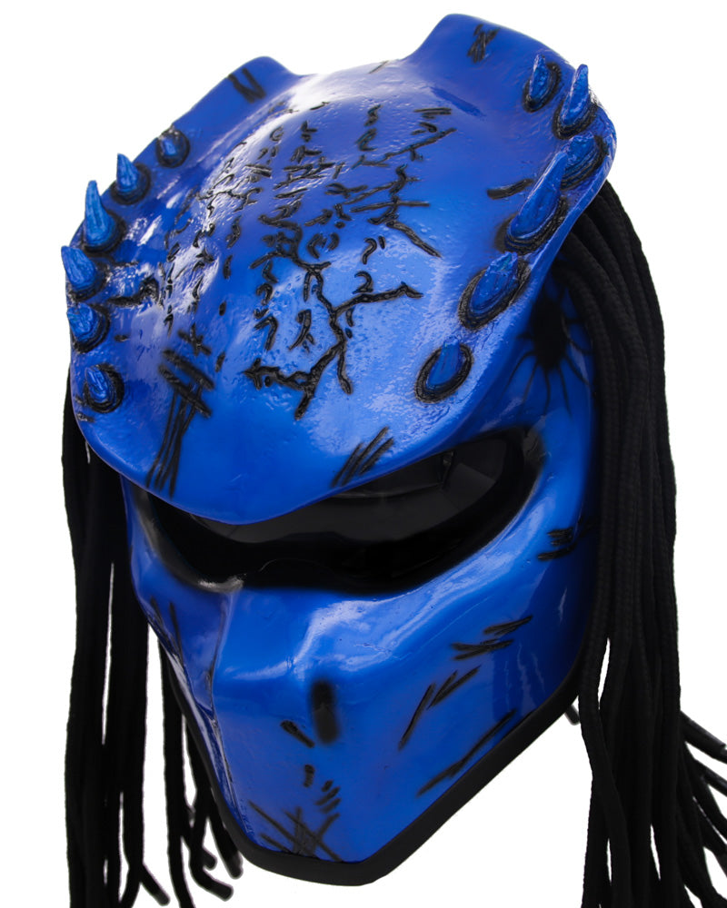 All Blue - Spiked Predator Motorcycle Helmet - DOT Approved – Predator