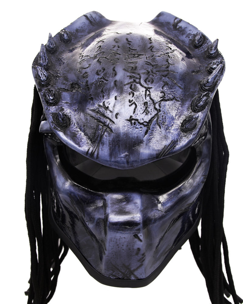 Carbon Grey - Spiked Predator Motorcycle Helmet - DOT Approved