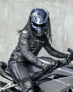 grey motorcycle helmet