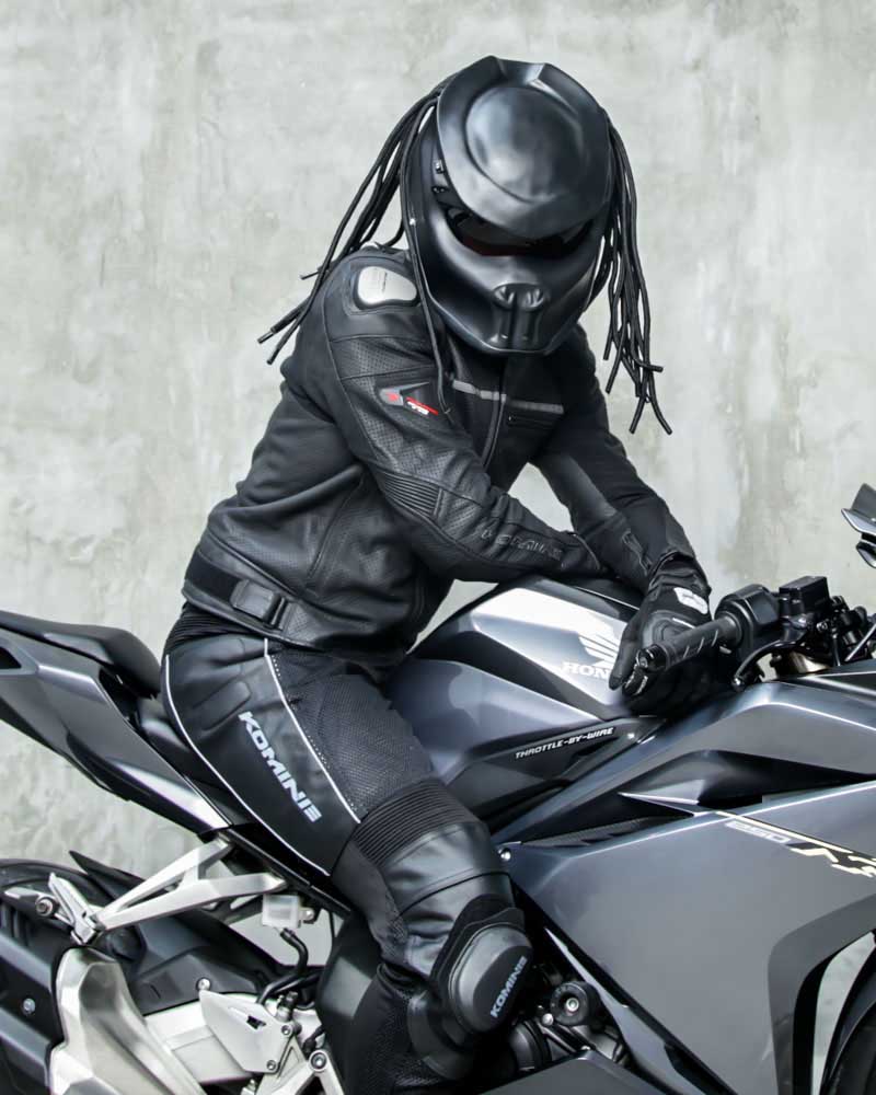 Matte Black - Dark Predator Motorcycle Helmet - DOT Approved ...